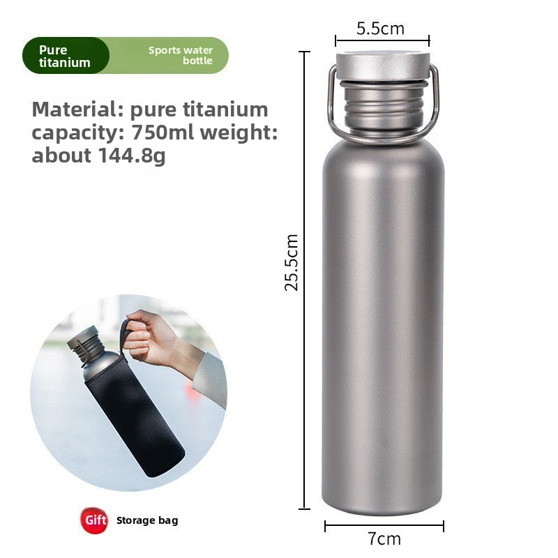 Pure titanium sports water bottle
