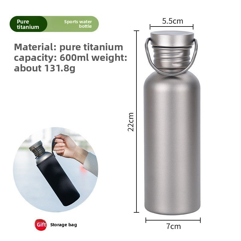 Pure titanium sports water bottle