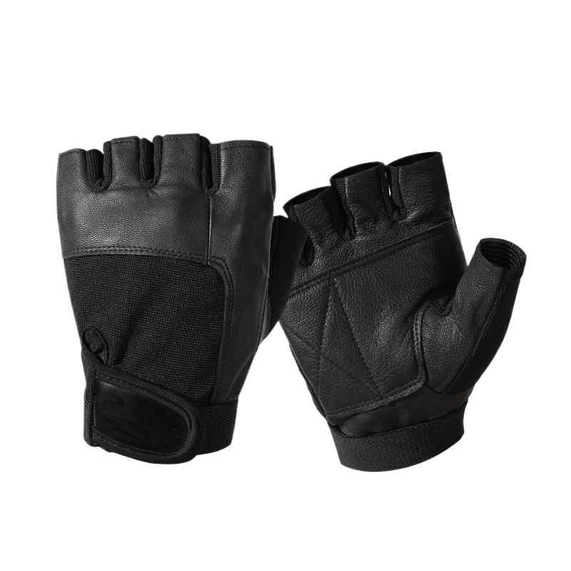 Sheepskin fitness weightlifting half-finger gloves