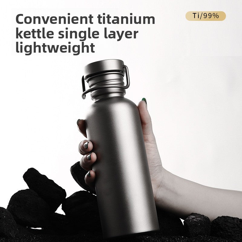 Pure titanium sports water bottle